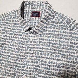 UNTUCKit Button Front Short Sleeve Slim‎ Fit Shirt Grapefruit Print Mens Large